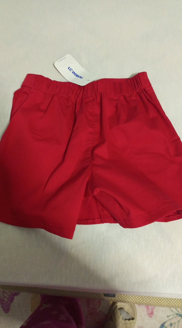 Kız Çocuk Kırmızı Fırfırlı şort etek - Görsel 2