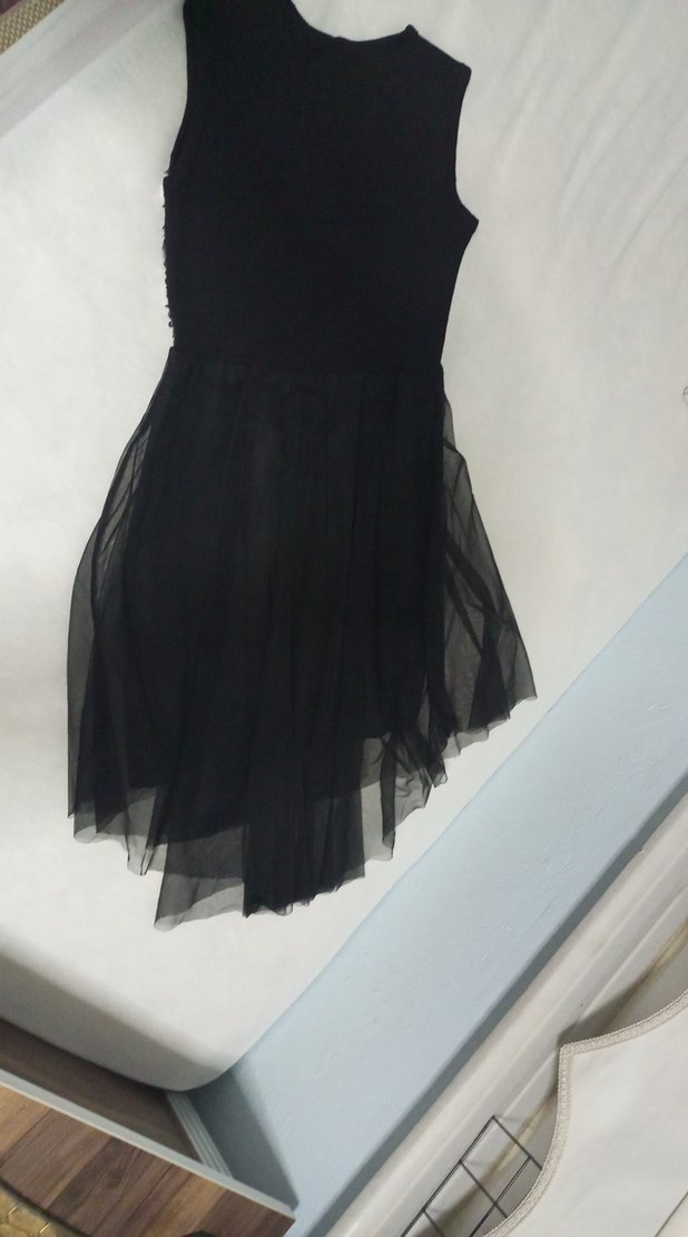 Kız Çocuk Siyah Pul Payetli abiye Elbise - Görsel 3