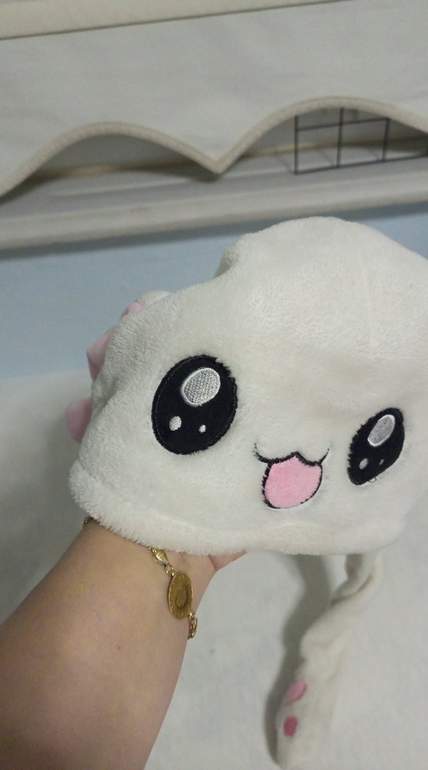 Beyaz Nakışlı Peluş Çocuk Bere - Görsel 2