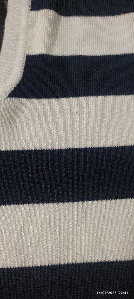 Çizgili Örme Kolsuz Kadın Atlet - Görsel 4