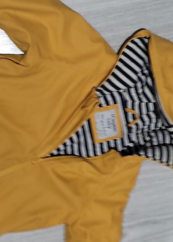 Koyu Sarı Fermuarlı Bebek Tulumu disi su gecirmez ici pamuklu - Görsel 4