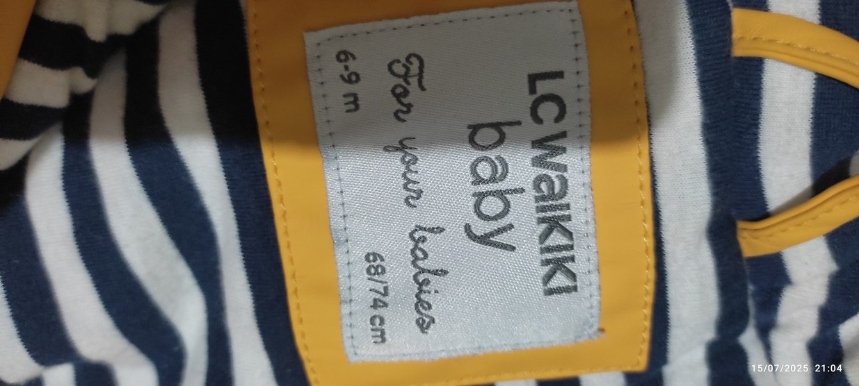 Koyu Sarı Fermuarlı Bebek Tulumu disi su gecirmez ici pamuklu - Görsel 3