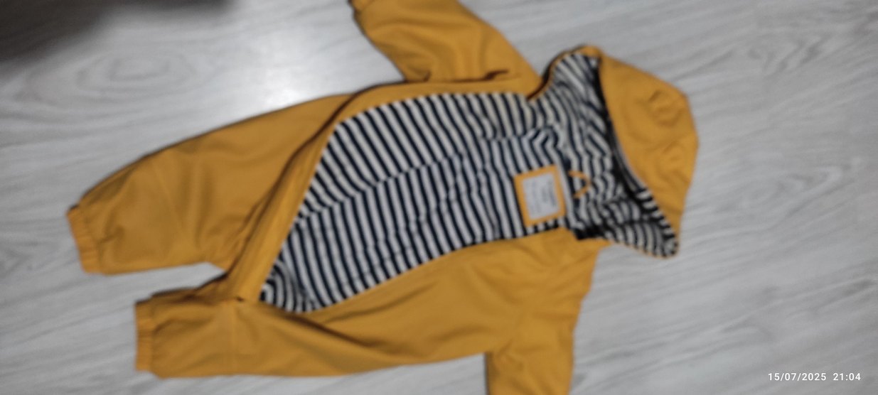 Koyu Sarı Fermuarlı Bebek Tulumu disi su gecirmez ici pamuklu - Görsel 5