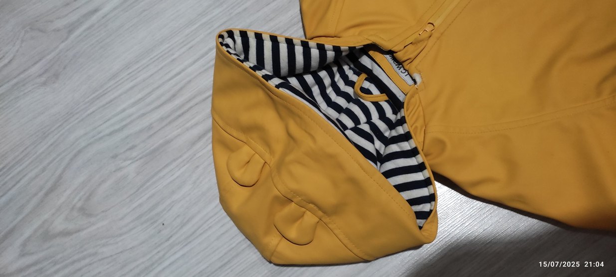 Koyu Sarı Fermuarlı Bebek Tulumu disi su gecirmez ici pamuklu - Görsel 2