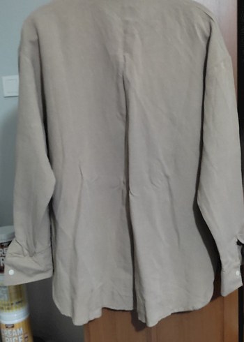 Bej Kadın Keten Gömlek - Görsel 5