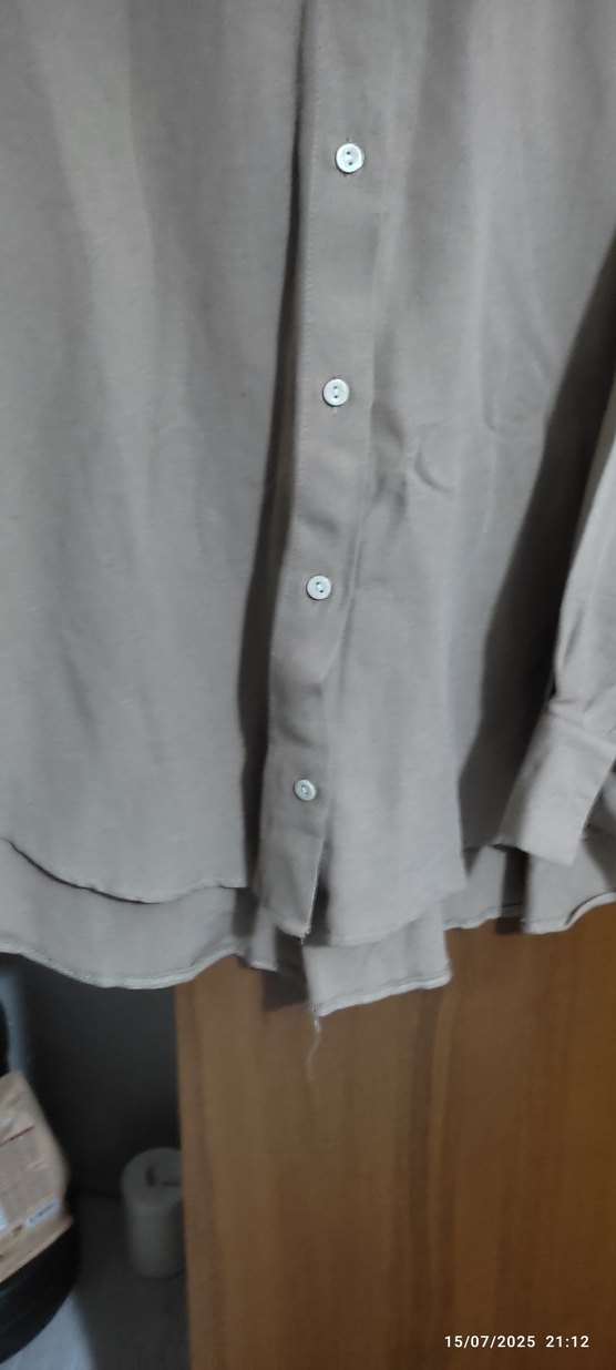 Bej Kadın Keten Gömlek - Görsel 4