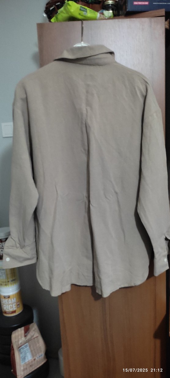 Bej Kadın Keten Gömlek - Görsel 5