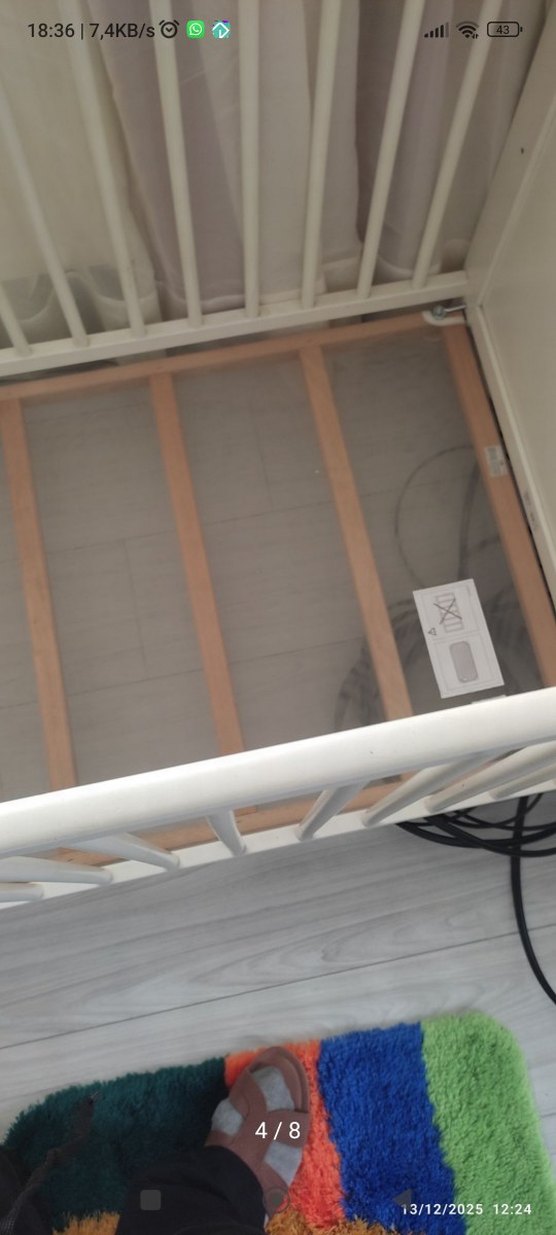 Beyaz Ahşap Bebek Beşiği - Görsel 3