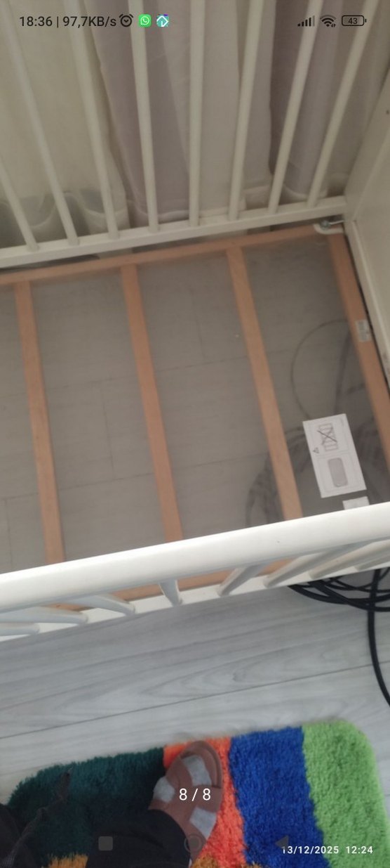 Beyaz Ahşap Bebek Beşiği - Görsel 4