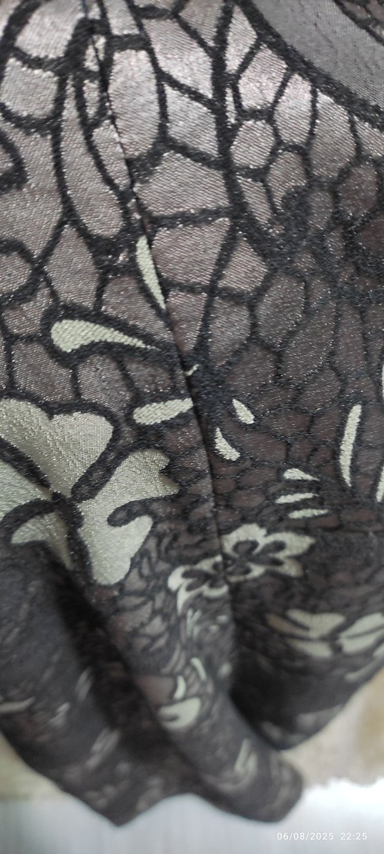 kahve ve bej desenlı ipek saten etek - Görsel 4