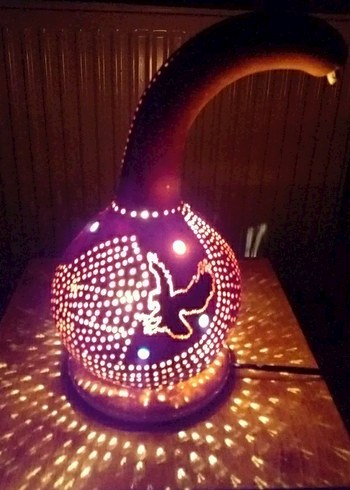 Bej Dekoratif Kuş Figürlü Lamba - Görsel 4