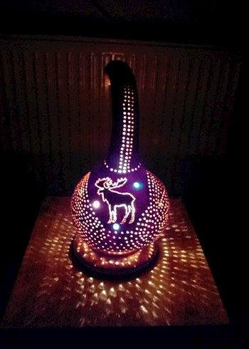 Bej Dekoratif Kuş Figürlü Lamba - Görsel 5