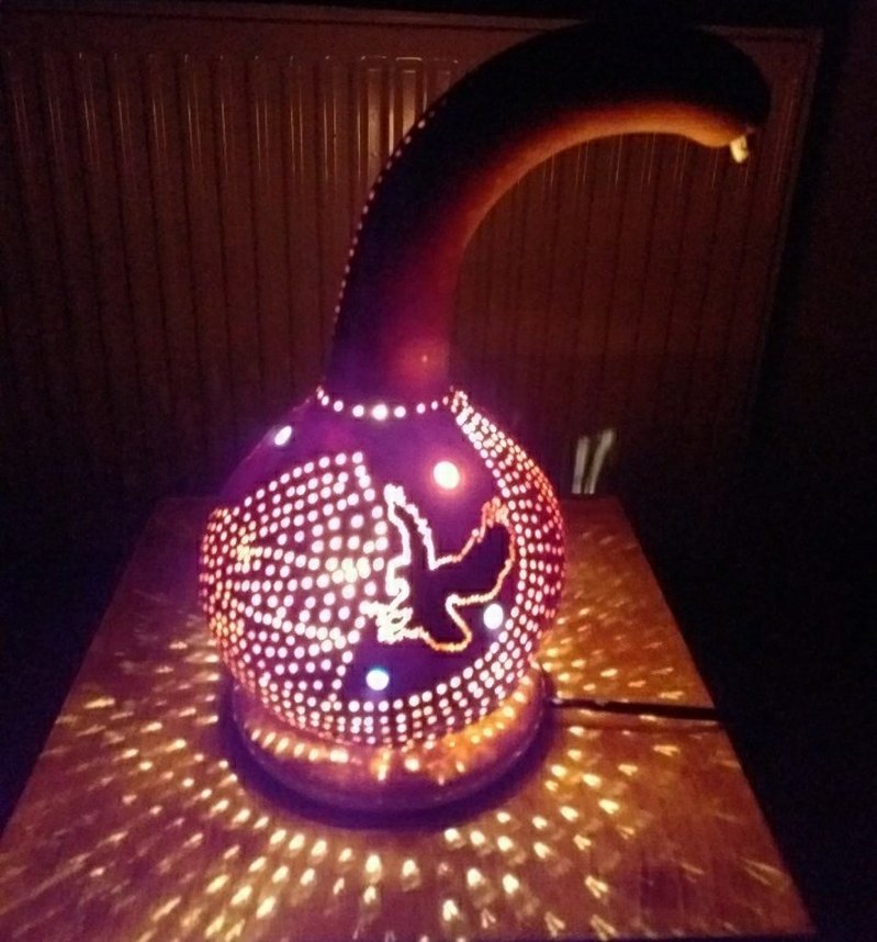 Bej Dekoratif Kuş Figürlü Lamba - Görsel 4