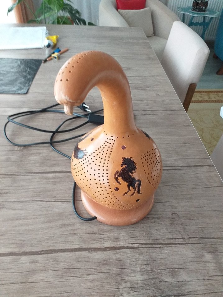 Bej Dekoratif Kuş Figürlü Lamba - Görsel 2