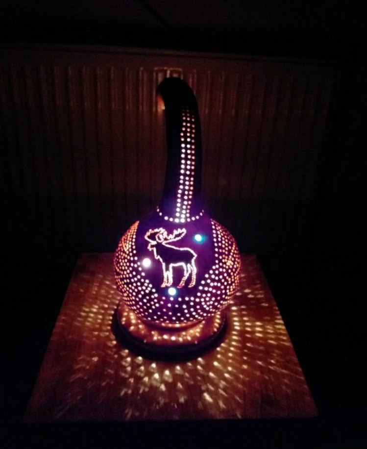 Bej Dekoratif Kuş Figürlü Lamba - Görsel 5