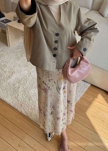 Massimo Dutti Beblue Uzun Tül Etek Bej