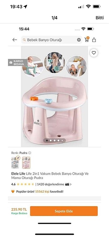Mama sandalyesi banyo oturağı