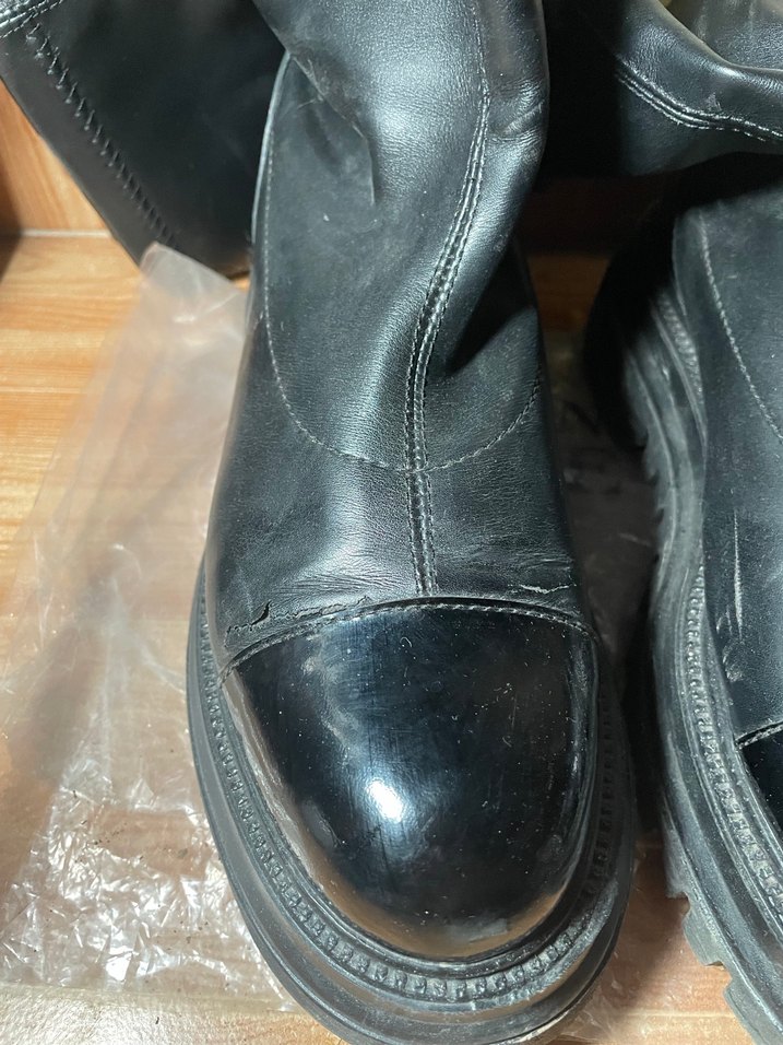 Parlak Siyah Deri Çizme - Görsel 4