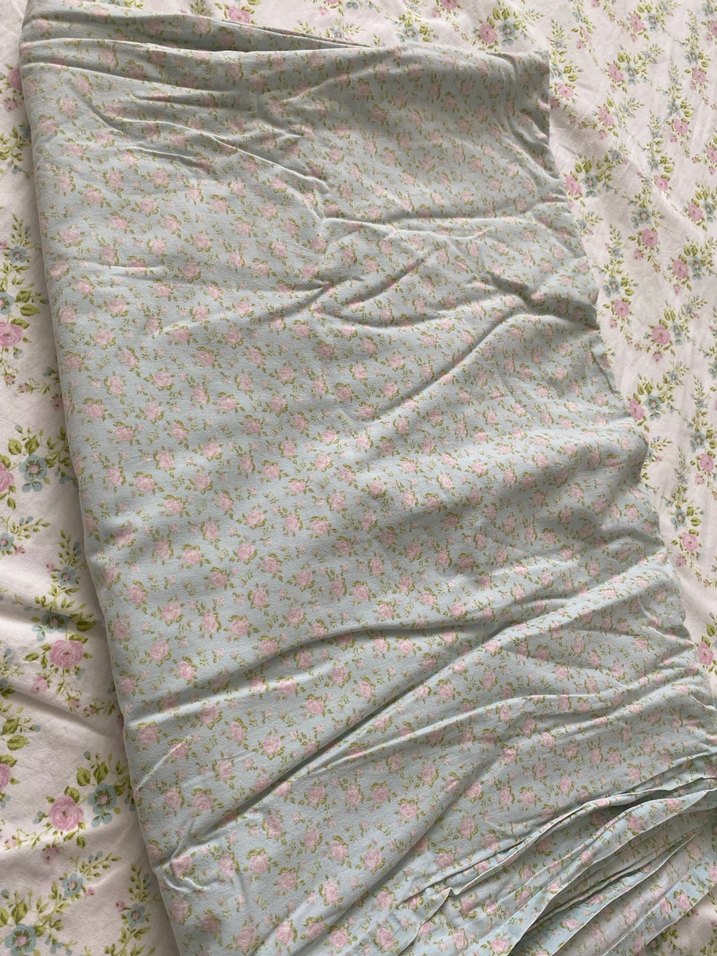 Açık yeşil Çiçek Desenli Nevresim ve Çarşaf Takımı - Görsel 3