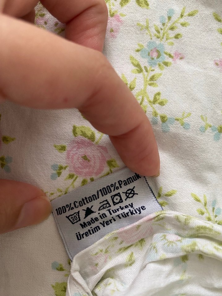 Açık yeşil Çiçek Desenli Nevresim ve Çarşaf Takımı - Görsel 4