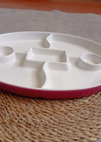 Çocuklar için kırmızı kahvaltı tabağı seti - Görsel 2