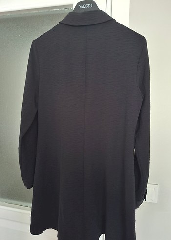 Düğmeli Siyah kadın tunik gomlek - Görsel 3