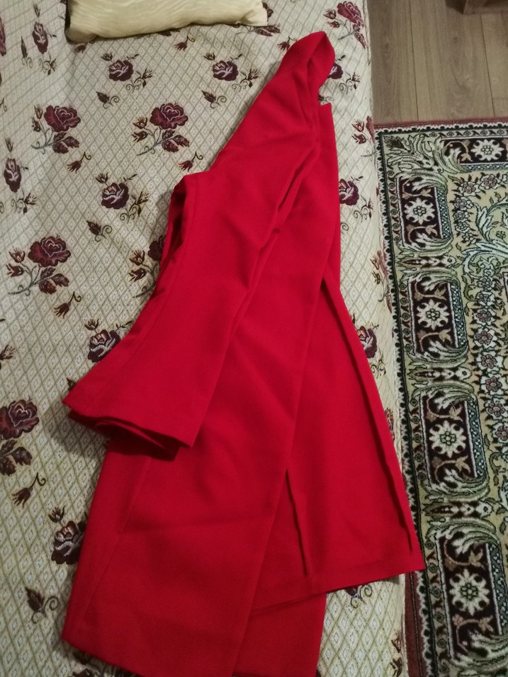 Kırmızı Uzun Kollu kaban - Görsel 3