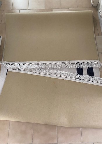 Modern Siyah Çizgili Beyaz Halı - Görsel 2