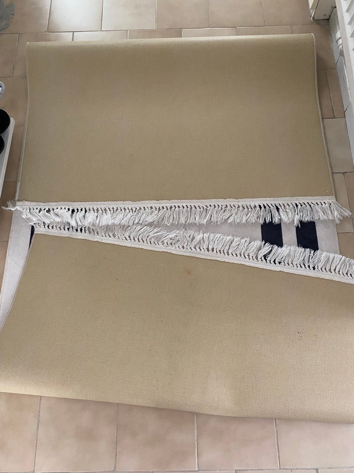 Modern Siyah Çizgili Beyaz Halı - Görsel 2