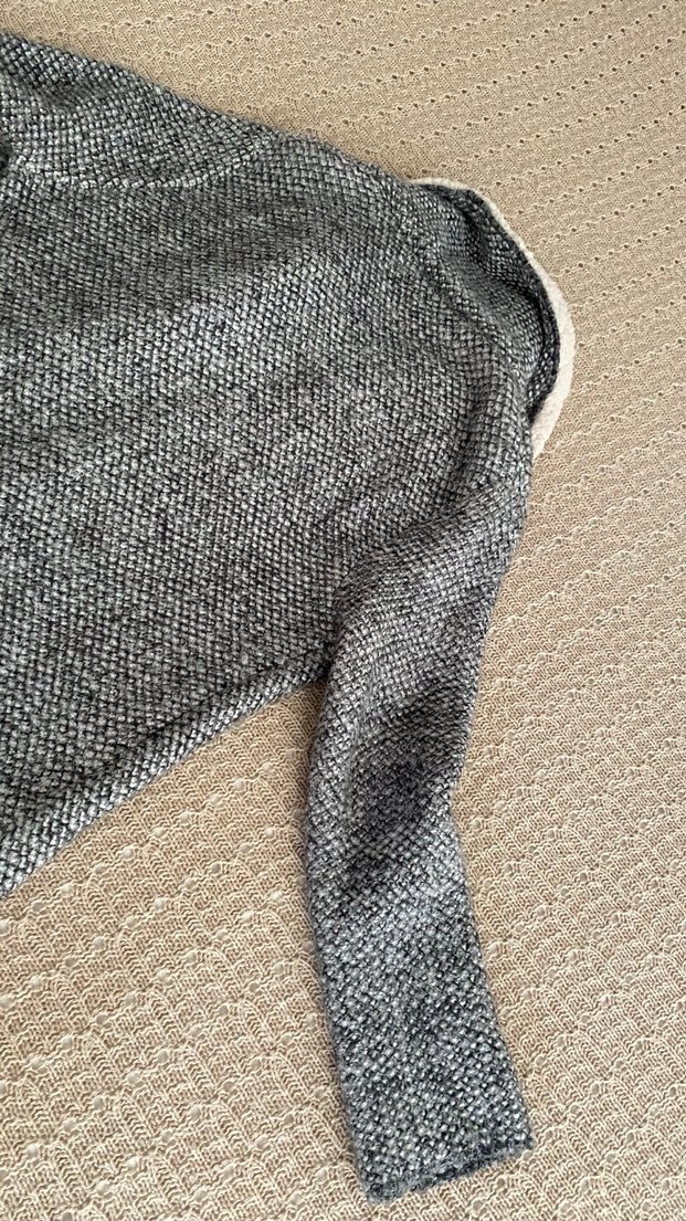 Gri Örgü Yün Kadın Midi Kaban - Görsel 4