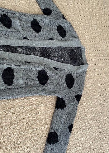 Uzun Gri Örgü Kadın Hırka - Görsel 2