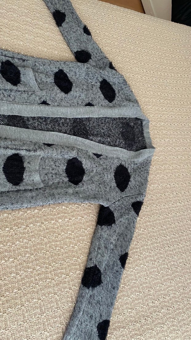 Uzun Gri Örgü Kadın Hırka - Görsel 2