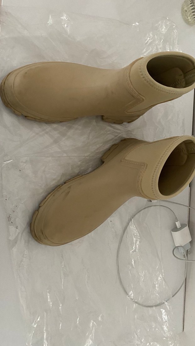 Bej Kadın Platform Topuklu Lastik Bot orjinal - Görsel 2