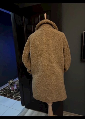 Düğmeli Kahverengi Midi Kaban - Görsel 3