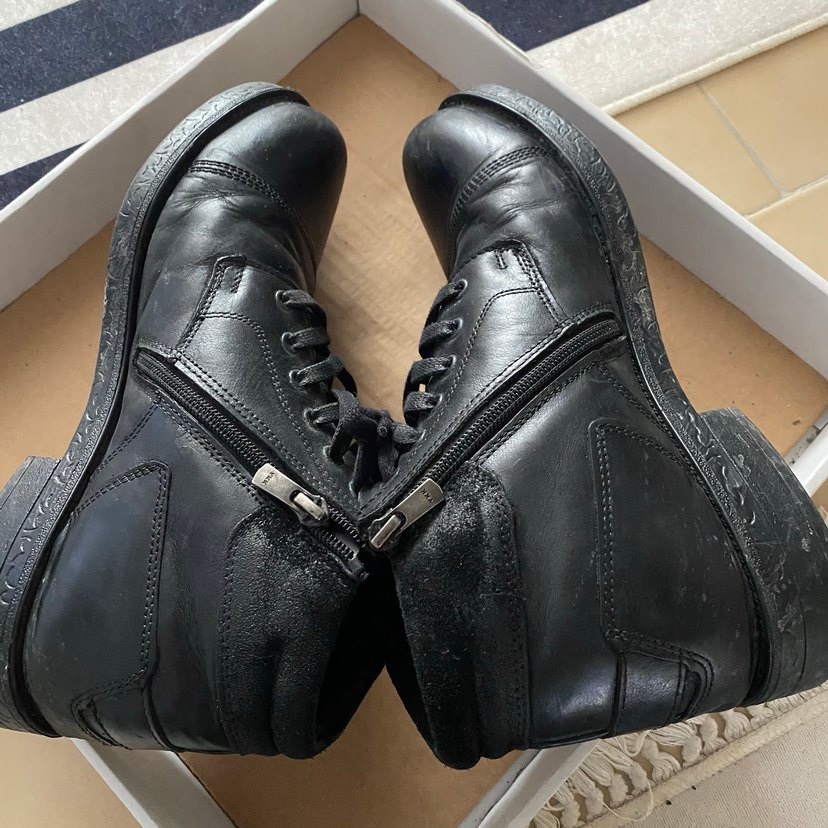 Siyah Deri Erkek Goth Botları - Görsel 4