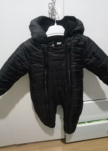 Erkek Çocuk Kapüşonlu Siyah Fermuarlı Mont - Görsel 2