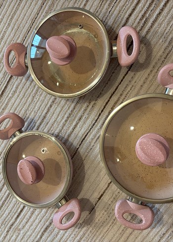 Pastel Bej Renkli Tencere Seti - Görsel 3