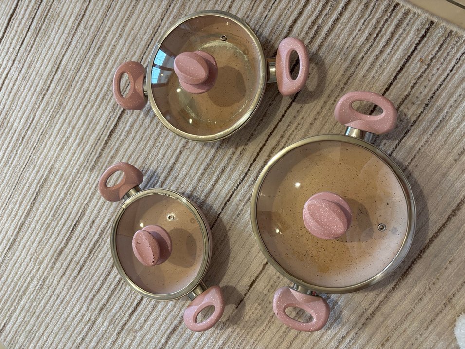 Pastel Bej Renkli Tencere Seti - Görsel 3