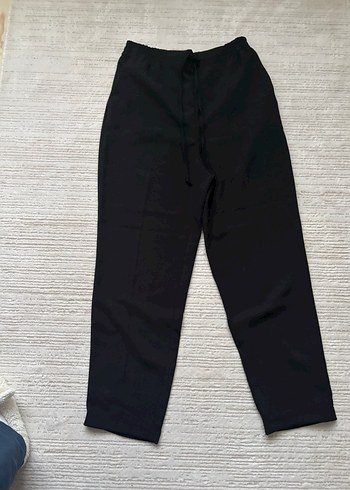 Siyah Midi Kadın Kumaş Pantolon - Görsel 3