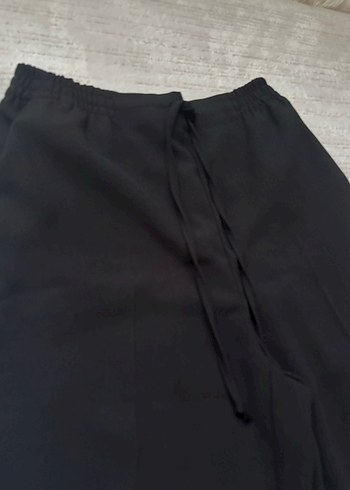 Siyah Midi Kadın Kumaş Pantolon - Görsel 2