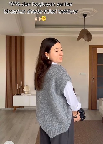Gri Yün Kadın süveter - Görsel 2