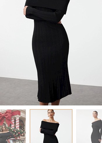 Kadın Siyah Piliseli Uzun Elbise - Görsel 3