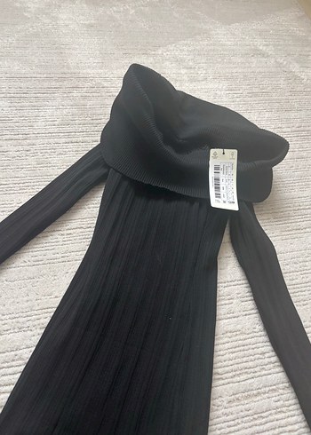 Kadın Siyah Piliseli Uzun Elbise - Görsel 4