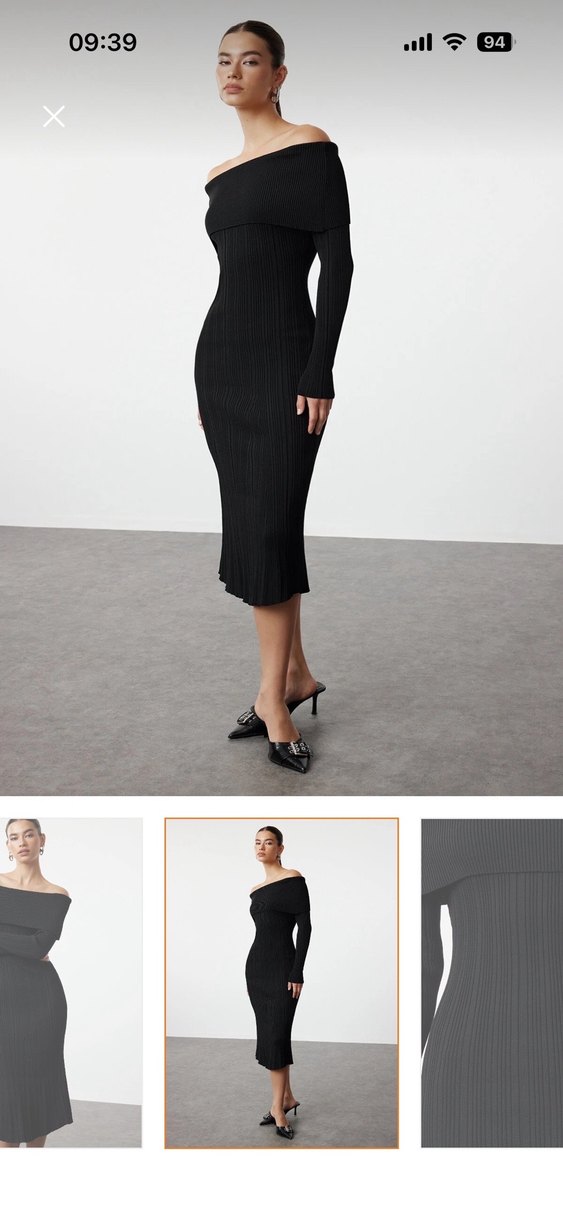 Kadın Siyah Piliseli Uzun Elbise - Görsel 2