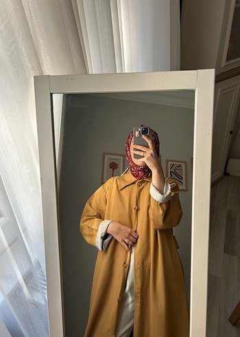 Kadın Camel Uzun Salaş Trençkot