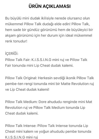 Sephora Charlotte Tilbury Pillow Talk Dudak Seti