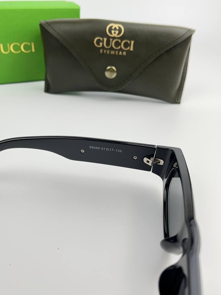 Gucci Siyah Parlak Kadın Güneş Gözlüğü - Görsel 2