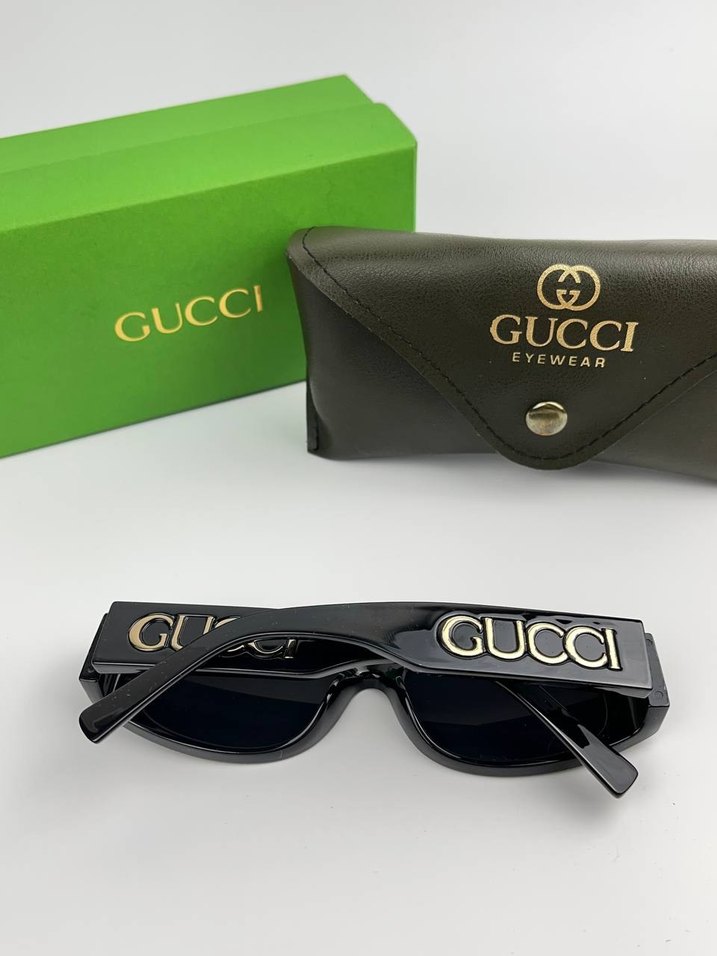 Gucci Siyah Parlak Kadın Güneş Gözlüğü - Görsel 5
