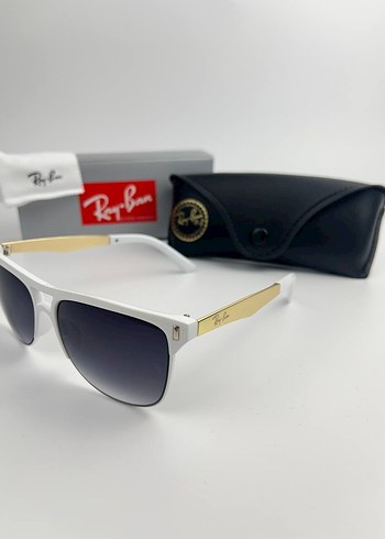 Ray-Ban Beyaz Çerçeveli Gri Camlı Erkek Güneş Gözlüğü - Görsel 4