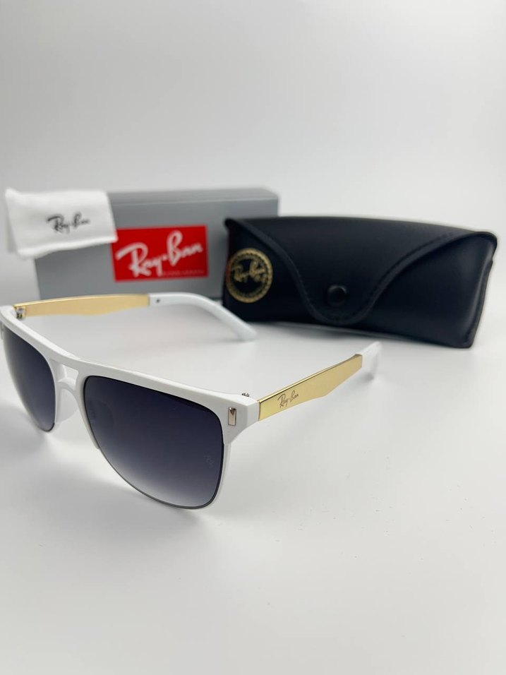 Ray-Ban Beyaz Çerçeveli Gri Camlı Erkek Güneş Gözlüğü - Görsel 4